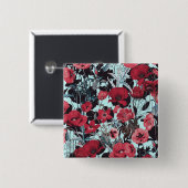 Poppy Floral Pattern Button (Vorne & Hinten)