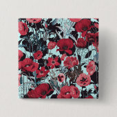 Poppy Floral Pattern Button (Vorderseite)