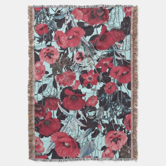 Poppy Floral Pattern Decke (Vorderseite Vertikal)