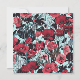 Poppy Floral Pattern Einladung