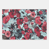 Poppy Floral Pattern Geschenkpapier Set (Vorderseite 3)