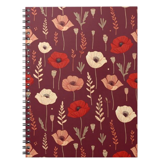 Poppy Floral Pattern Notizblock (Vorderseite)