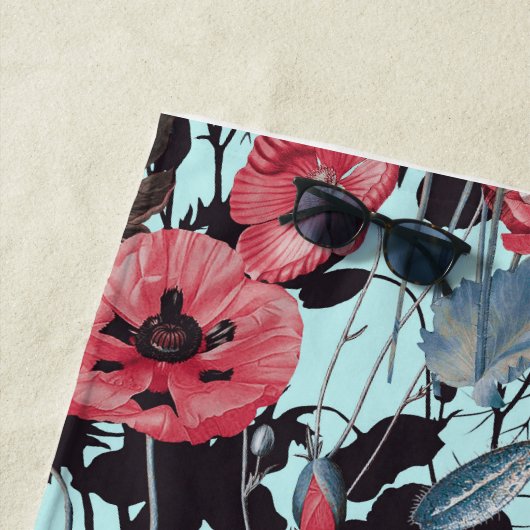 Poppy Floral Pattern Strandtuch (Beispiel)