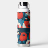 Poppy Floral Pattern Trinkflasche (Rückseite)