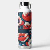 Poppy Floral Pattern Trinkflasche (Vorderseite)