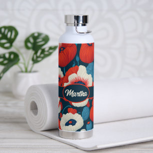 Poppy Floral Pattern Trinkflasche