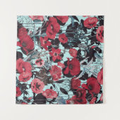Poppy Floral Pattern Wandteppich (Vorderseite (Horizontal))