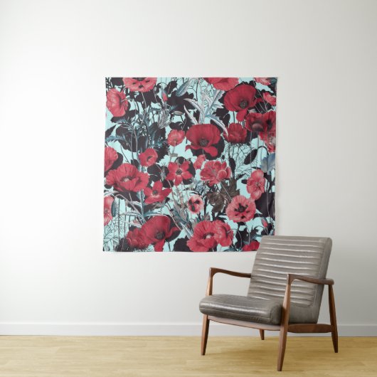 Poppy Floral Pattern Wandteppich (Beispiel)