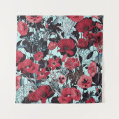 Poppy Floral Pattern Wandteppich (Vorderseite)