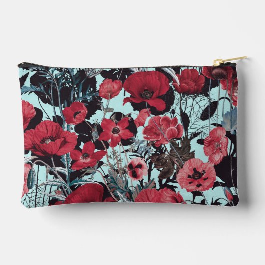 Poppy Floral Pattern Zubehörtasche (Rückseite)