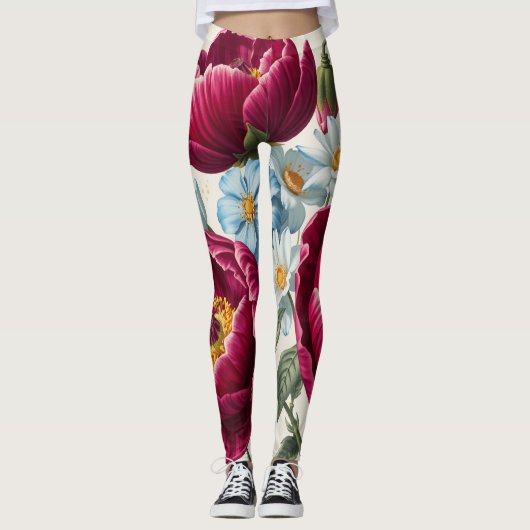 Poppy Floral Print Leggings (Vorderseite)