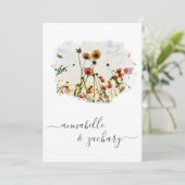 *~* POPPY Floral UAWG - QR-Code AR9 Wedding Invi Einladung (Stehend Vorderseite)