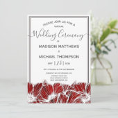 Poppy floral Virtual Wedding Livestream Hochzeit i Einladung (Stehend Vorderseite)