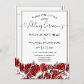 Poppy floral Virtual Wedding Livestream Hochzeit i Einladung (Vorne/Hinten)