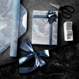 Poppy Floral | Wunderschöne blaue Dusty Hued Blume Geschenkpapier