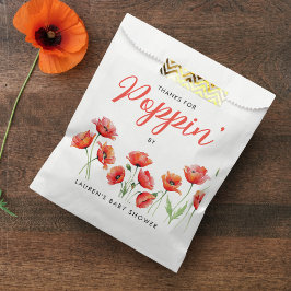 Poppy Flower Floral Spring Baby Bridal Shower Geschenktütchen