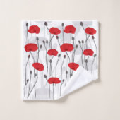 Poppy flower gift botanical pretty monogram badhandtuch set (Waschlappen)