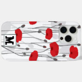 Poppy flower gift botanical pretty monogram Case-Mate iPhone hülle (Rückseite (Horizontal))