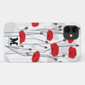 Poppy flower gift botanical pretty monogram Case-Mate iPhone hülle (Rückseite (Horizontal))