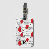 Poppy flower gift botanical pretty monogram gepäckanhänger (Vorderseite Vertikal)