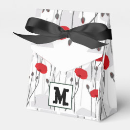 Poppy flower gift botanical pretty monogram geschenkschachtel