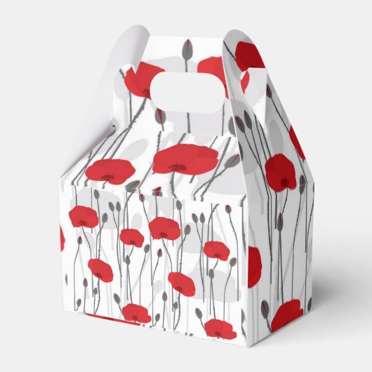 Poppy flower gift botanical pretty monogram geschenkschachtel (Rückseite)