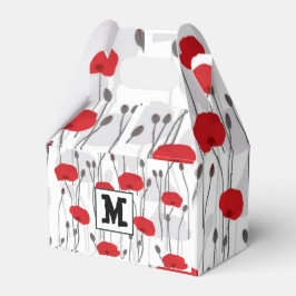 Poppy flower gift botanical pretty monogram geschenkschachtel