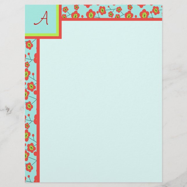 Poppy Fun Monogram Letterhead (Vorderseite)