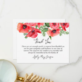 Poppy Funeral Thank You Card Bereavement Dankeskarte