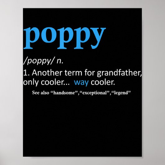 Poppy Funny Opa Vathers Day Poster (Vorne)