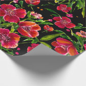 Poppy Garden on Black Geschenkpapier (Ecke)