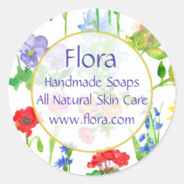 Poppy Geranium Pansy Blume Runder Aufkleber