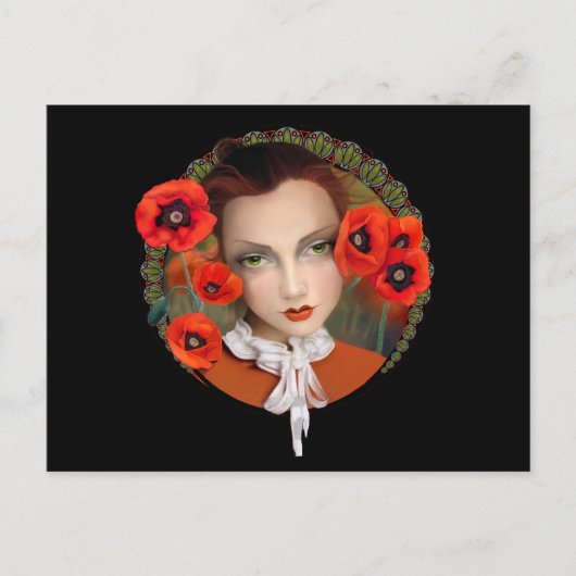Poppy Girl Postcard Postkarte (Vorderseite)