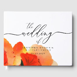 Poppy Greenery Watercolor Wedding Party Gästebuch