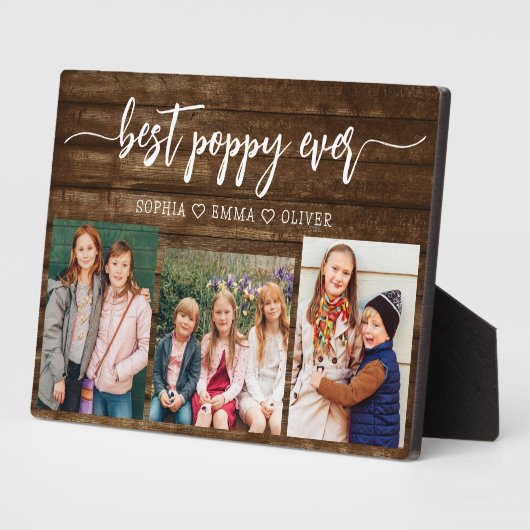 Poppy Großvater Grandchildren Holzfotolage Fotoplatte (Seite)