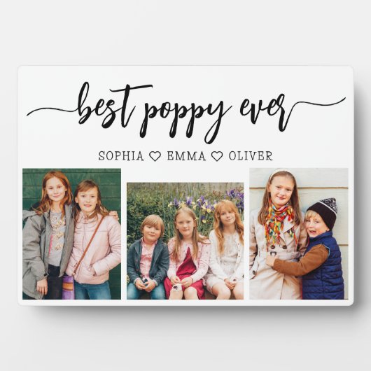 Poppy Großvater Großkinder FotoCollage Fotoplatte (Vorderseite)