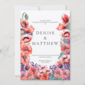 Poppy Hochzeit Einladung mit Basil Back (Vorderseite)