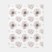 Poppy Illustrierte Blume Fleecedecke (Vorderseite)
