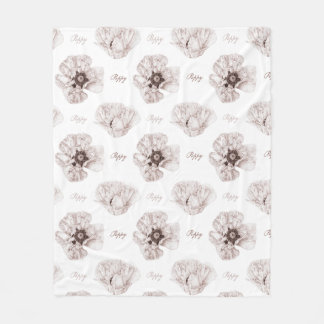 Poppy Illustrierte Blume Fleecedecke