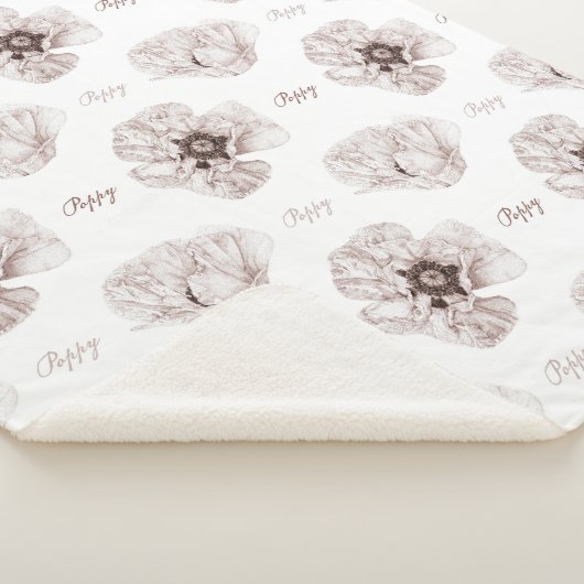 Poppy Illustrierte Blume Sherpadecke (3/4)