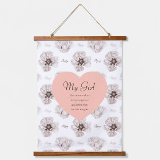 Poppy Illustrierte Blume Wandteppich Mit Holzrahmen