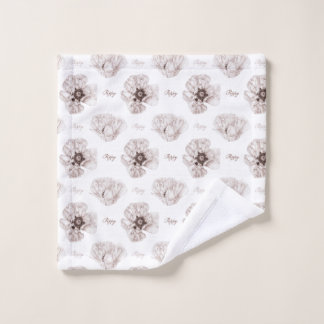 Poppy Illustrierte Blume Waschlappen
