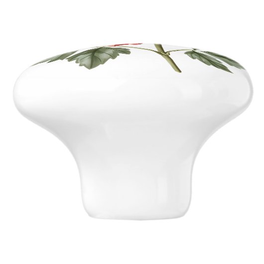 Poppy in Red White Gingham Keramikknauf (Seitenansicht)