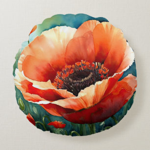 Poppy Kiss Rundes Kissen