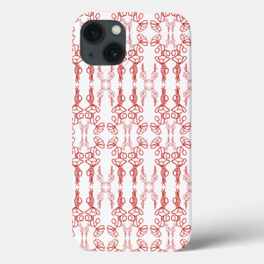 Poppy-Kontur, Rot auf Weiß, iPad Case-Mate-Fall Case-Mate iPhone Hülle (Rückseite)