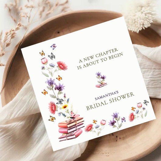 Poppy & Lavender Bridal Shower Napkins Serviette