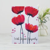 Poppy Liebe Flat Sympathy Card Dankeskarte (Stehend Vorderseite)