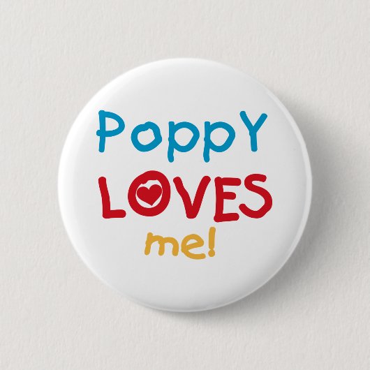 Poppy Lieben Me T - Shirt und Geschenke Button (Vorderseite)