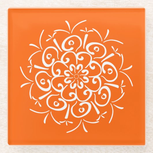 Poppy Mandala Glasuntersetzer (Vorderseite)