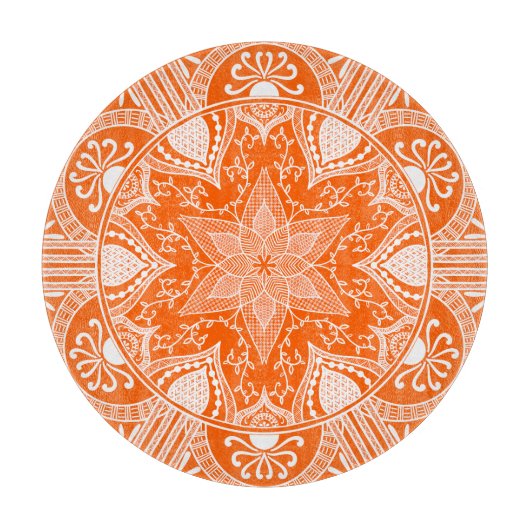 Poppy Mandala Schneidebrett (Vorderseite)